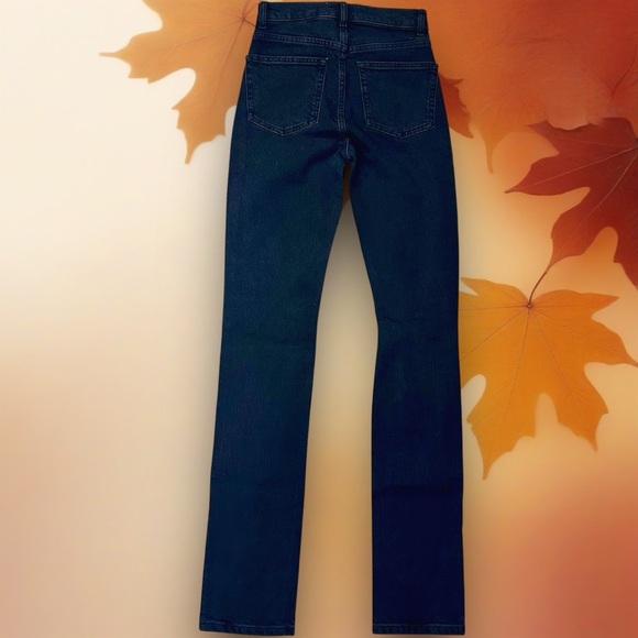 NWT Reformation Denim ‘Liza’ High-Rise Straight-Leg Long Jeans in “Faded Black” - Picture 12 of 16